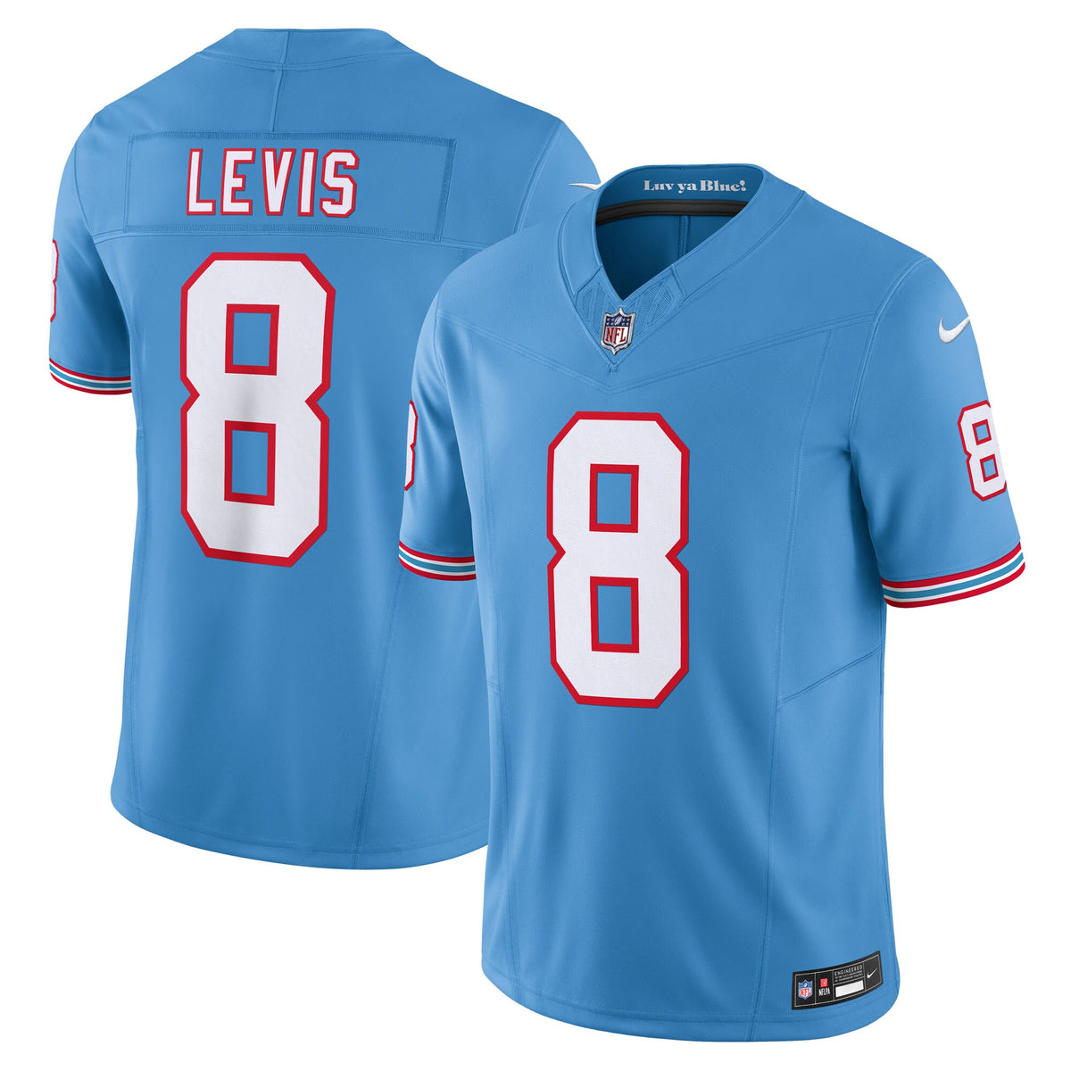 Tennessee Titans Will Levis Light Blue Alternate Oilers Throwback Vapor F.U.S.E. Limited Jersey