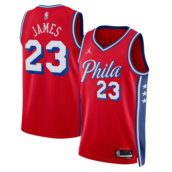 Philadelphia 76ers Jordan Brand Statement Edition Swingman Jersey - Red - Lebron James