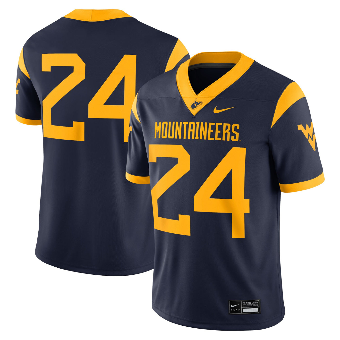 Nike #24 Navy West Virginia Mountaineers Game Jersey