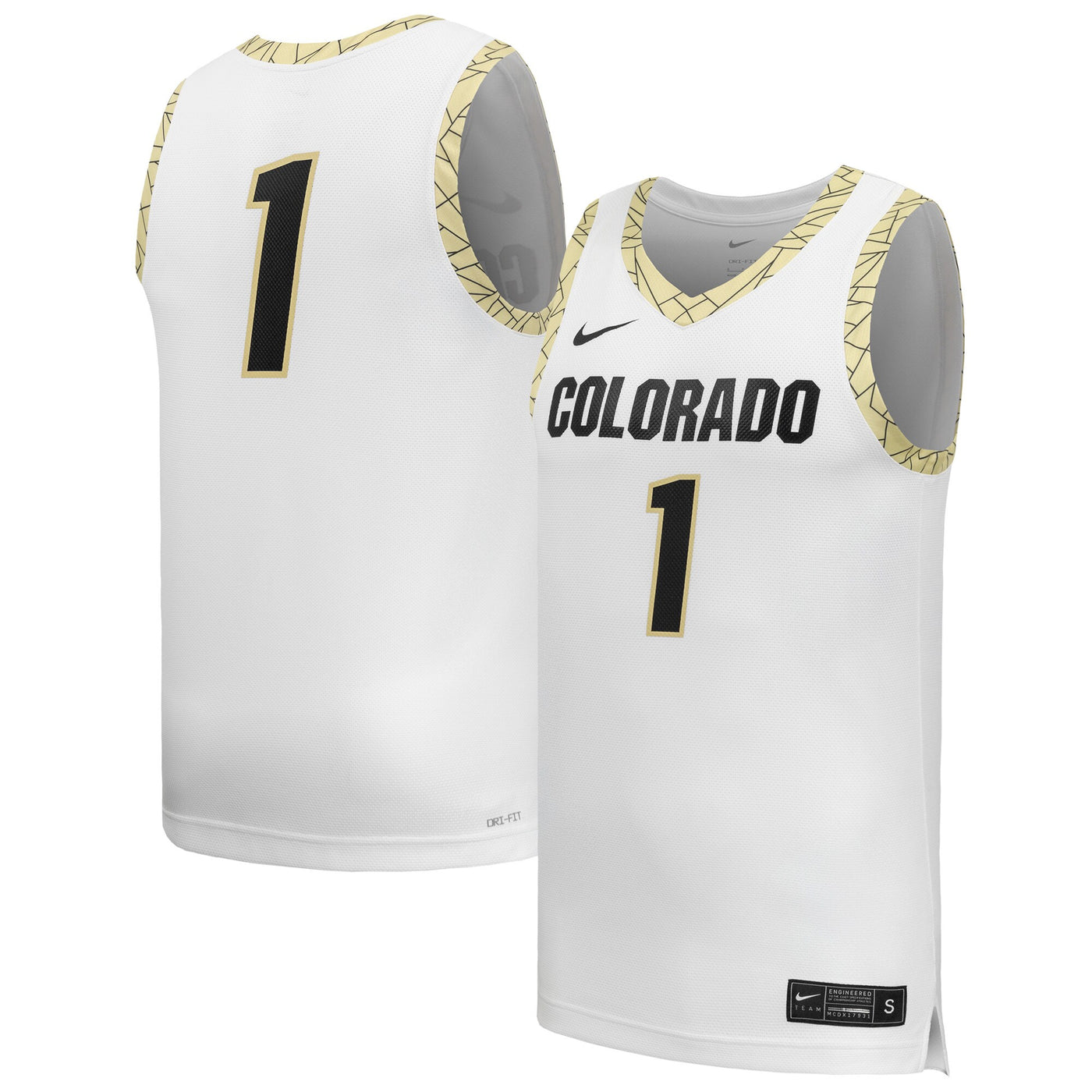 Nike #1 White Colorado Buffaloes Replica Basketball Jersey