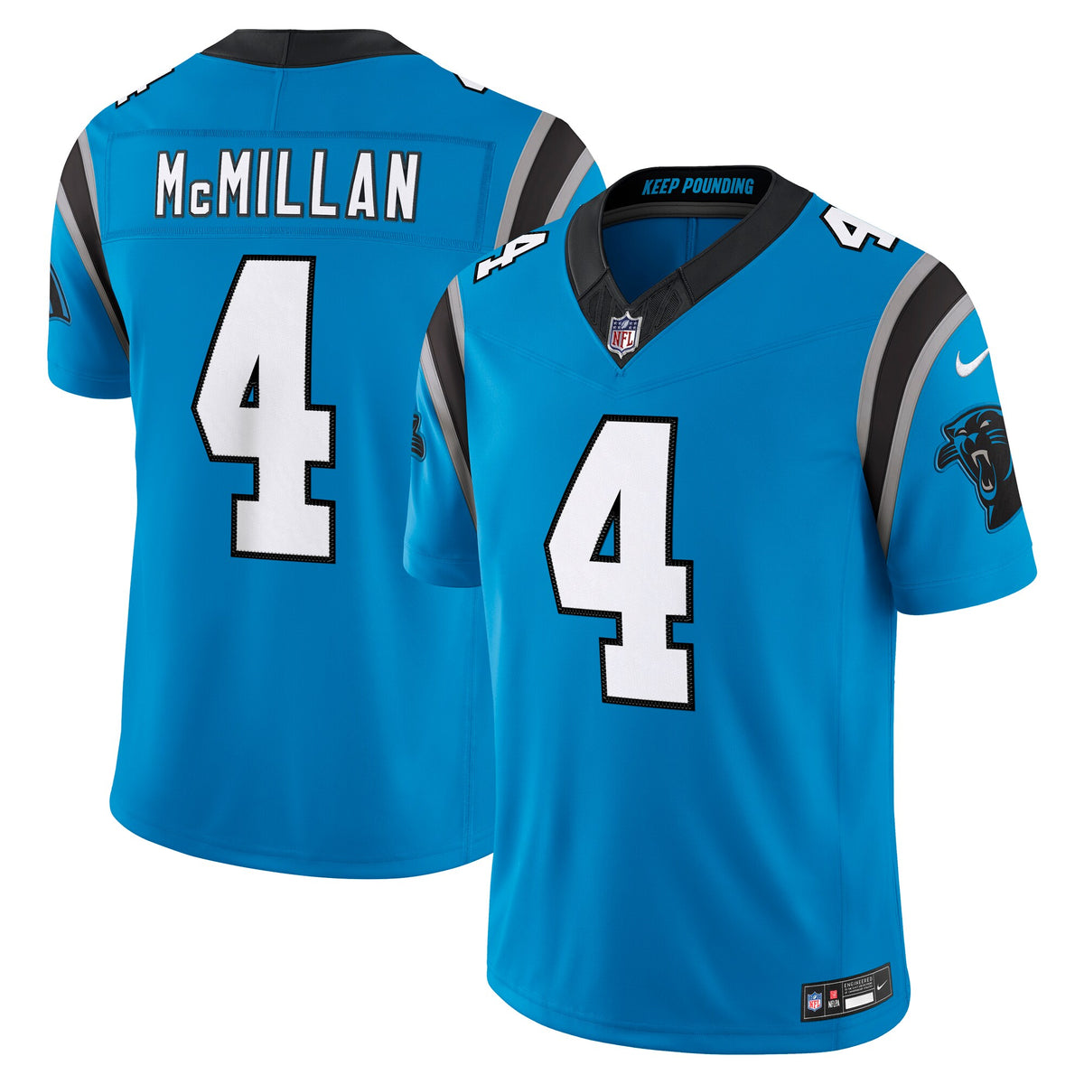 Carolina Panthers Tetairoa McMillan Blue Alternate Vapor F.U.S.E. Stitched Limited Jersey