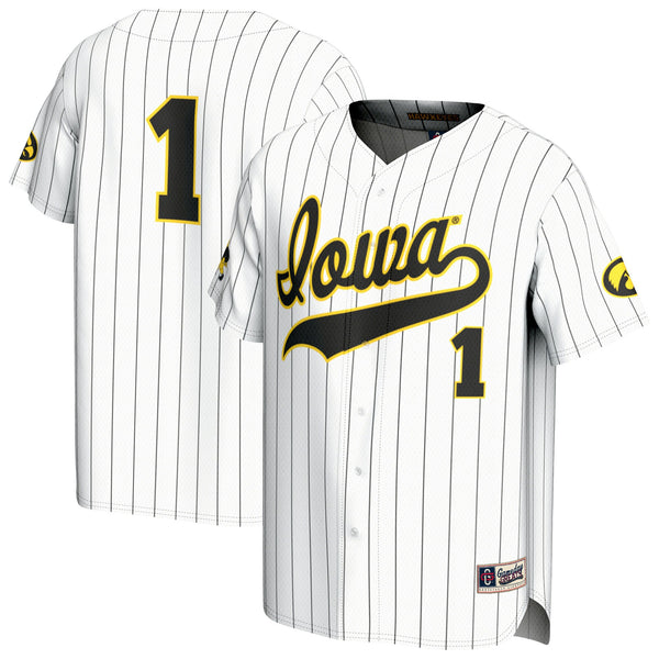GameDay Greats White Iowa Hawkeyes Lightweight Collegiate Baseball Fashion Jersey