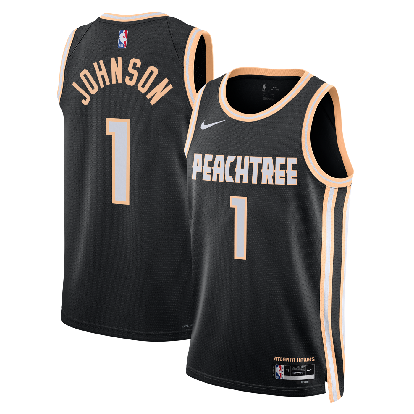 Nike Atlanta Hawks 2025/26 Nike City Edition Swingman Jersey - Black - Jalen Johnson