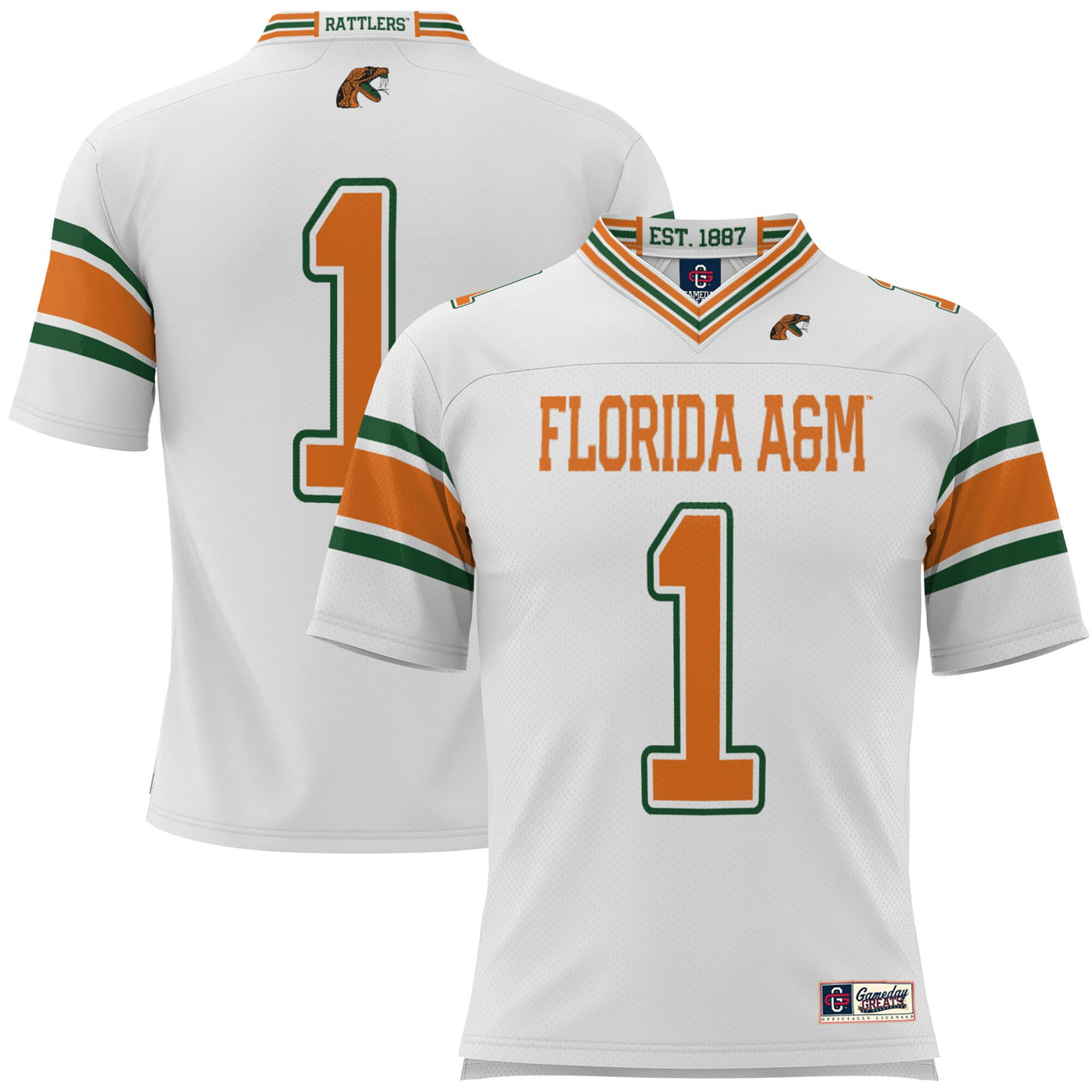 GameDay Greats #1 White Florida A&M Rattlers Football Jersey