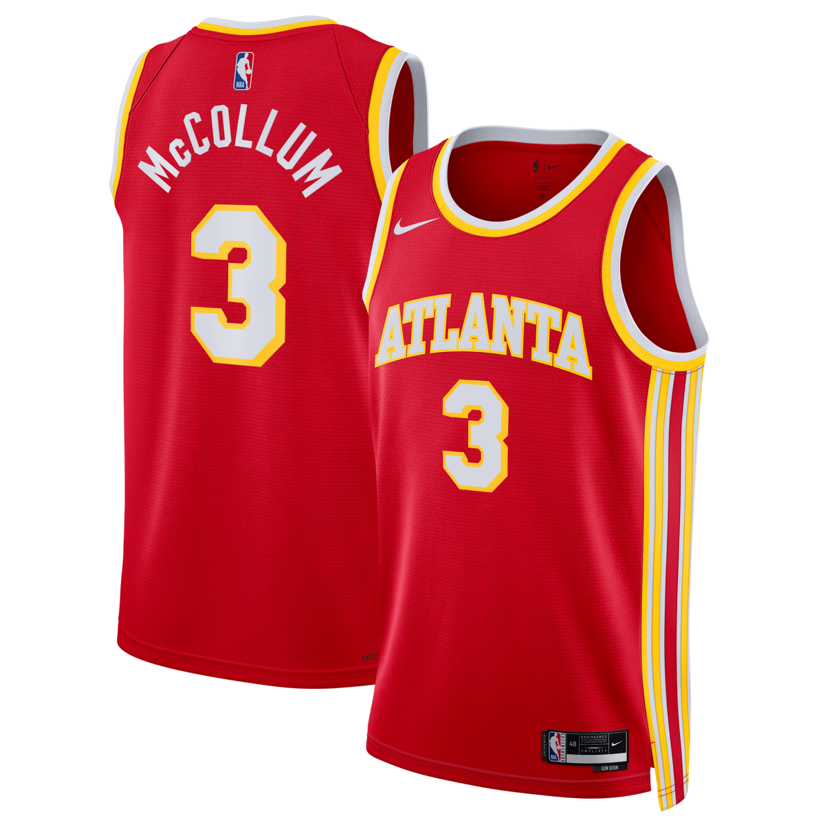 Atlanta Hawks Icon Edition Swingman Jersey - Red - CJ McCollum -