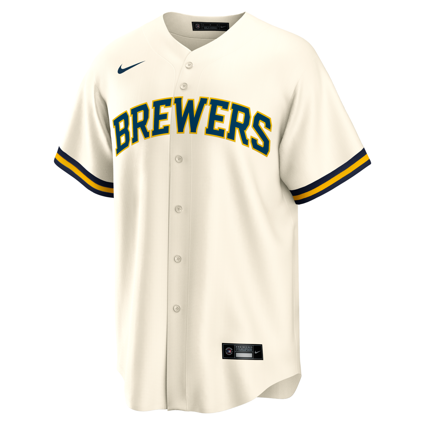 Milwaukee Brewers Bob Uecker Nike Cream Home Retired Player Replica Jersey