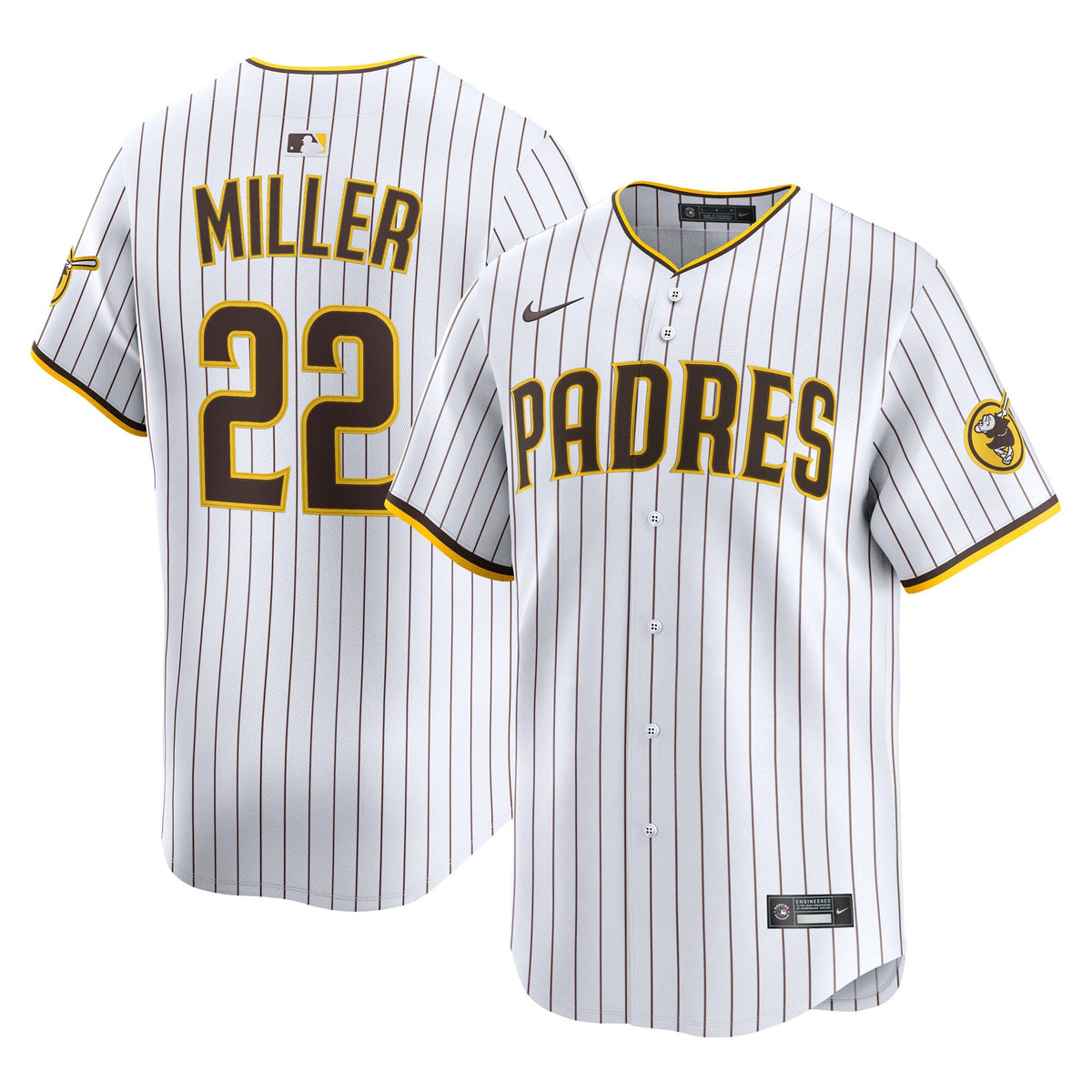 San Diego Padres Mason Miller White Home Limited Player Jersey