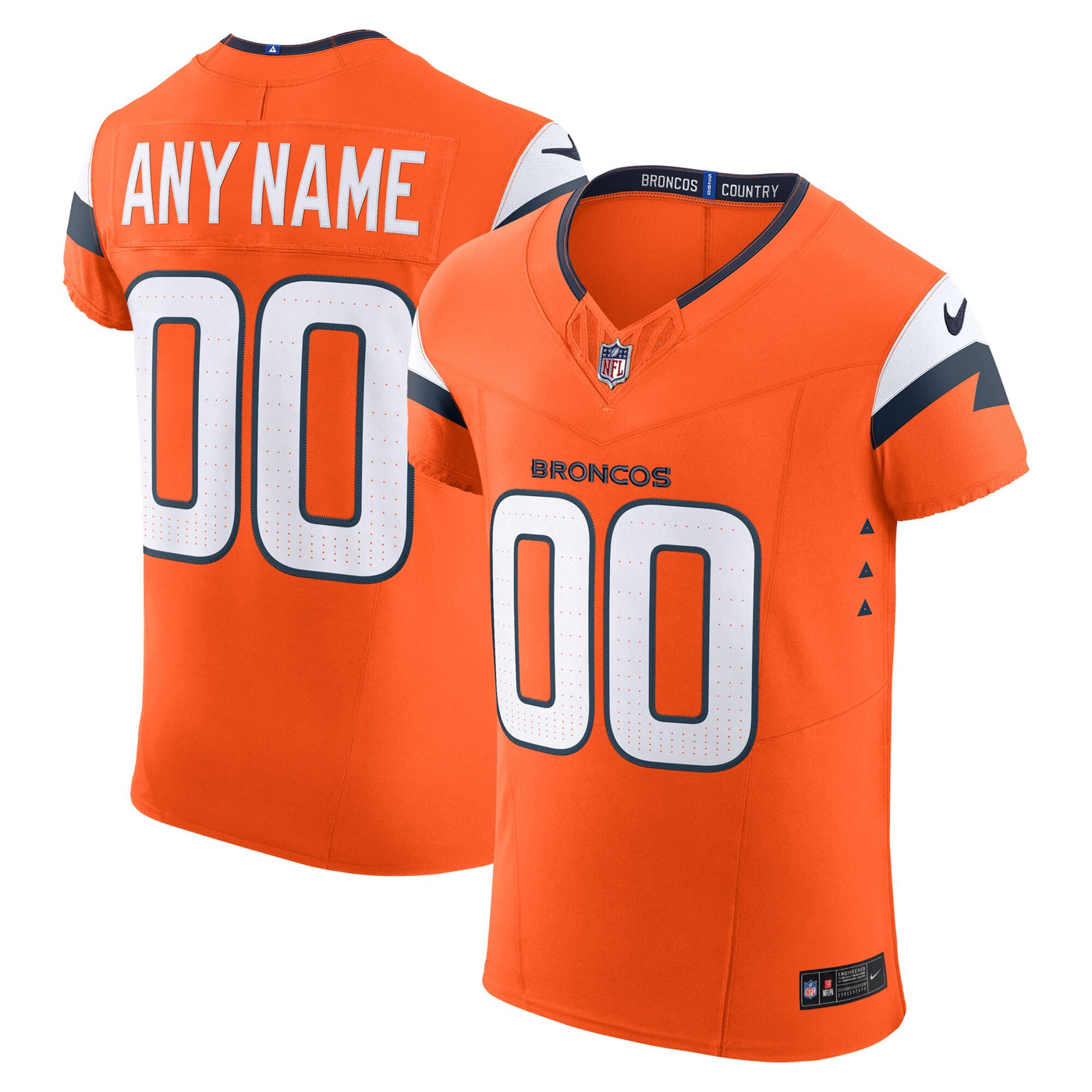 Denver Broncos Nike Orange Team Vapor F.U.S.E. Elite Custom Jersey