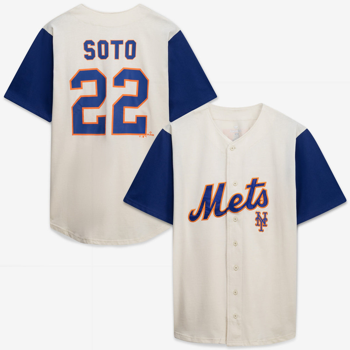 New York Mets Profile Cream/Royal Big & Tall Two-Color Fashion Jersey