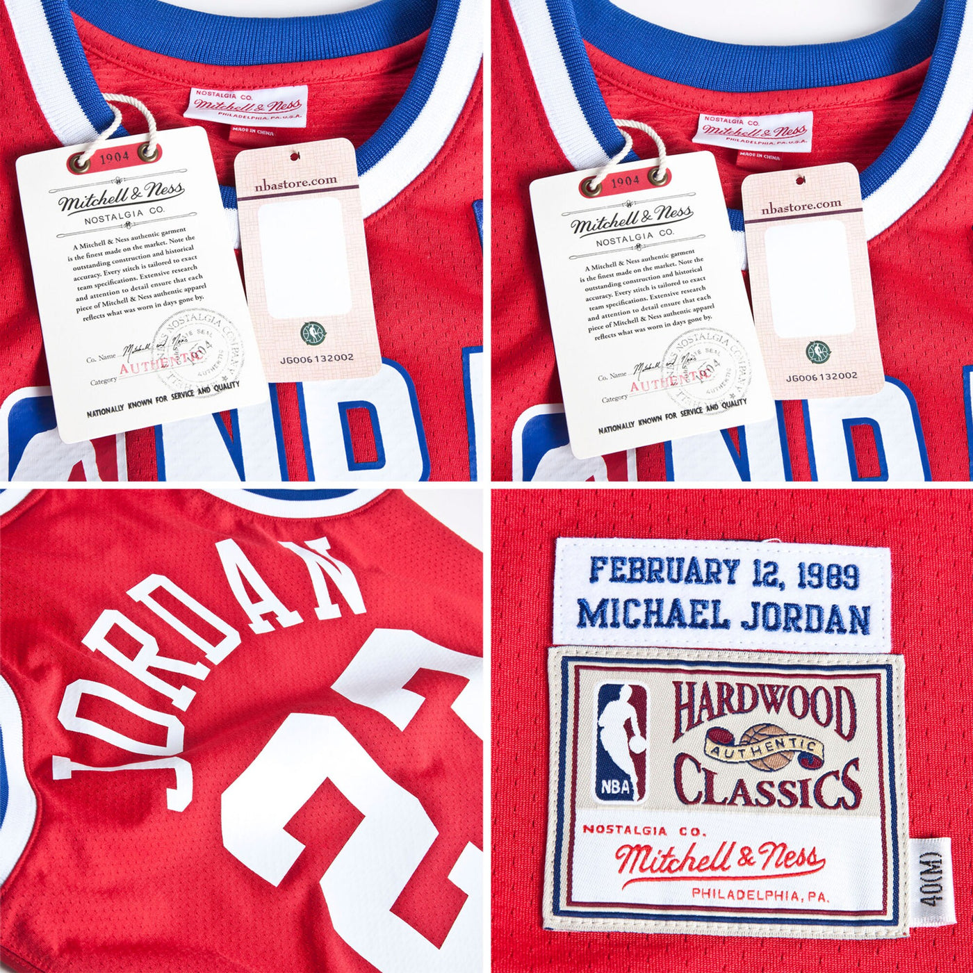 NBA All-Star East Michael Jordan 1989 Authentic Jersey By Mitchell & Ness - Red -