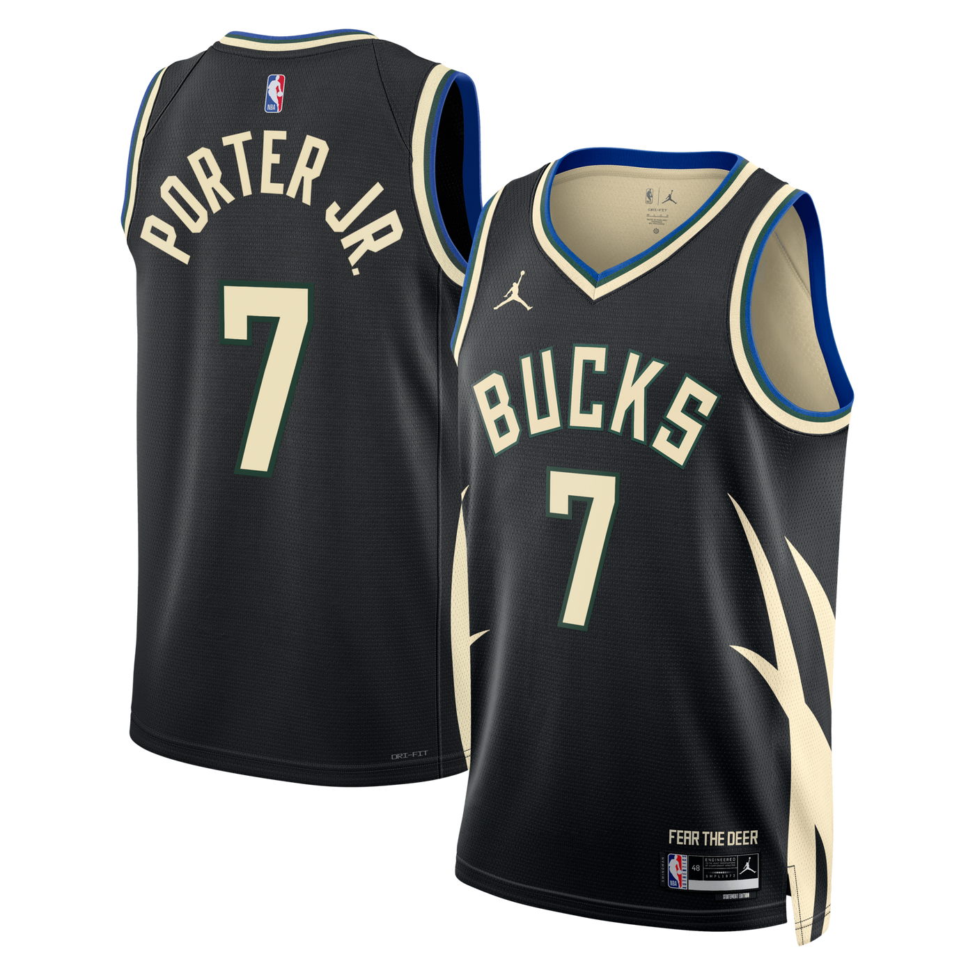 Milwaukee Bucks Jordan Brand Statement Edition Swingman Jersey - Hunter Green - Kevin Porter Jr.