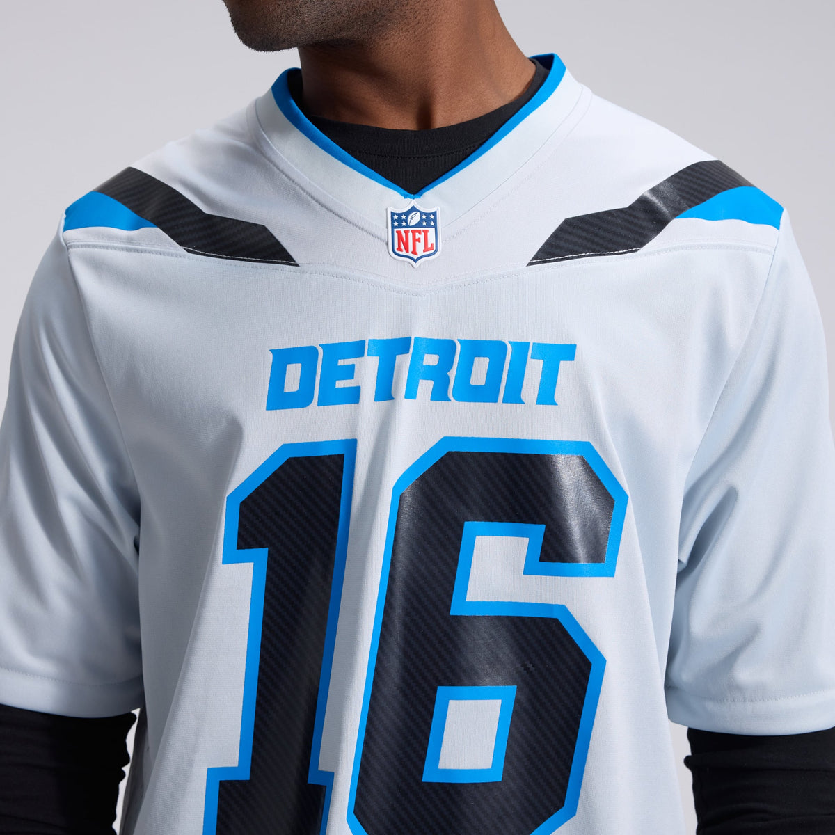 Detroit Lions Jared Goff Nike Silver 2026 Rivalries Collection Game Jersey