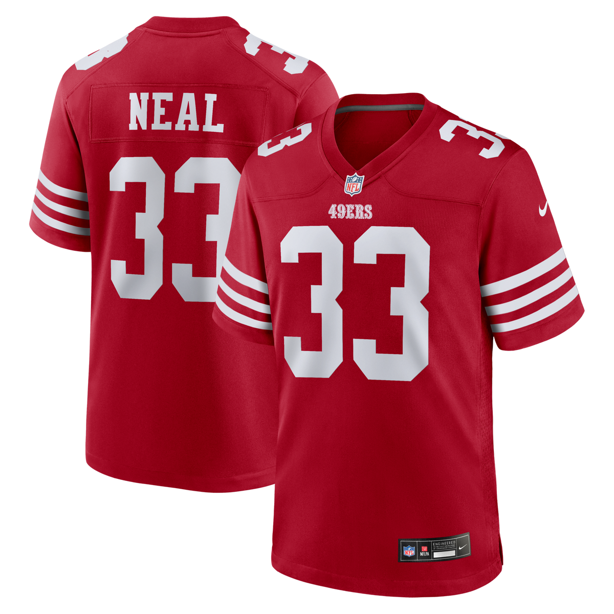 San Francisco 49ers Siran Neal Scarlet Team Game Jersey