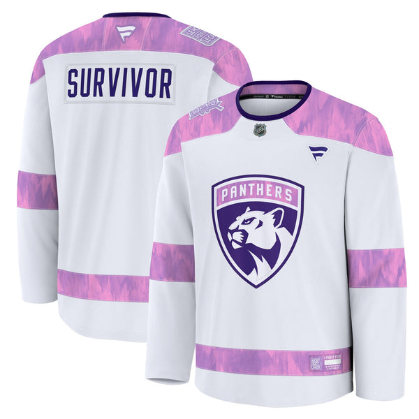 Florida Panthers Fanatics White Hockey Fights Cancer Survivor Practice Jersey
