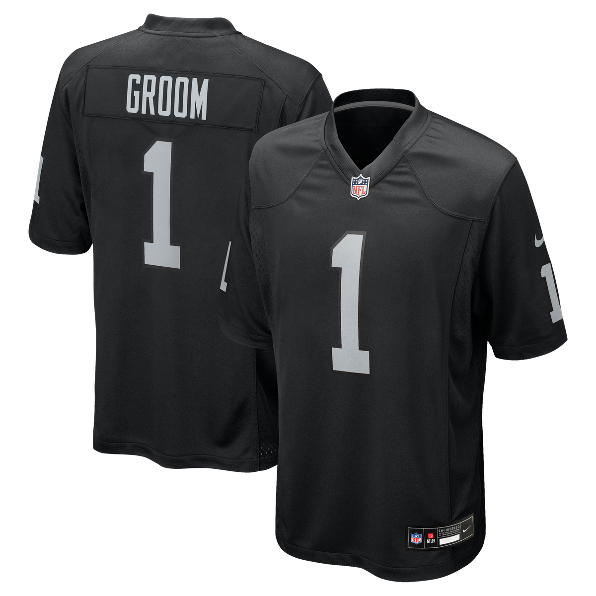 Las Vegas Raiders Number 1 Groom Nike Black Game Jersey