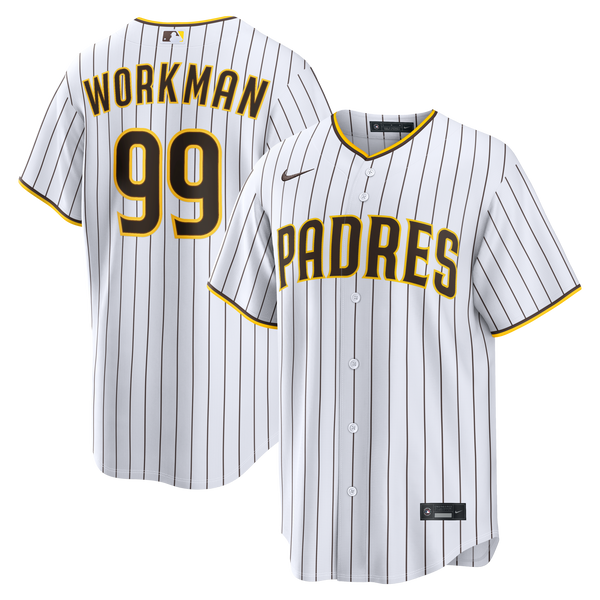 San Diego Padres Gage Workman White Home Replica Jersey