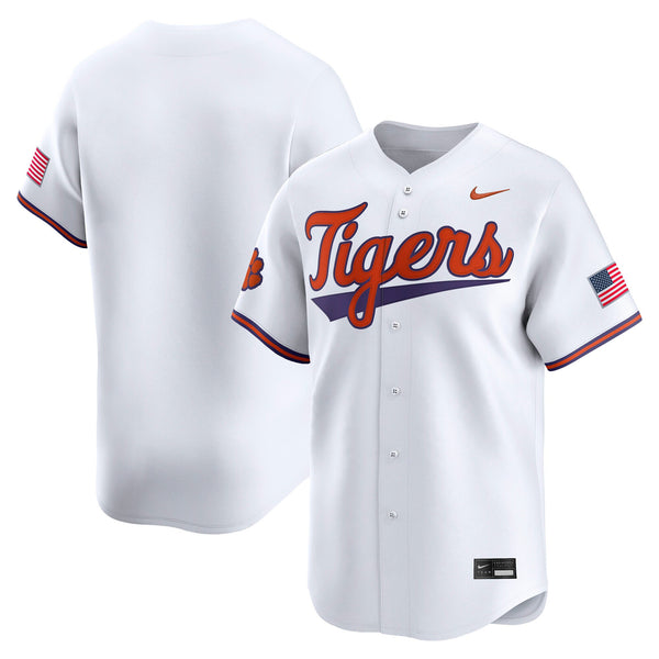 Nike White Clemson Tigers Baseball Limited Jersey