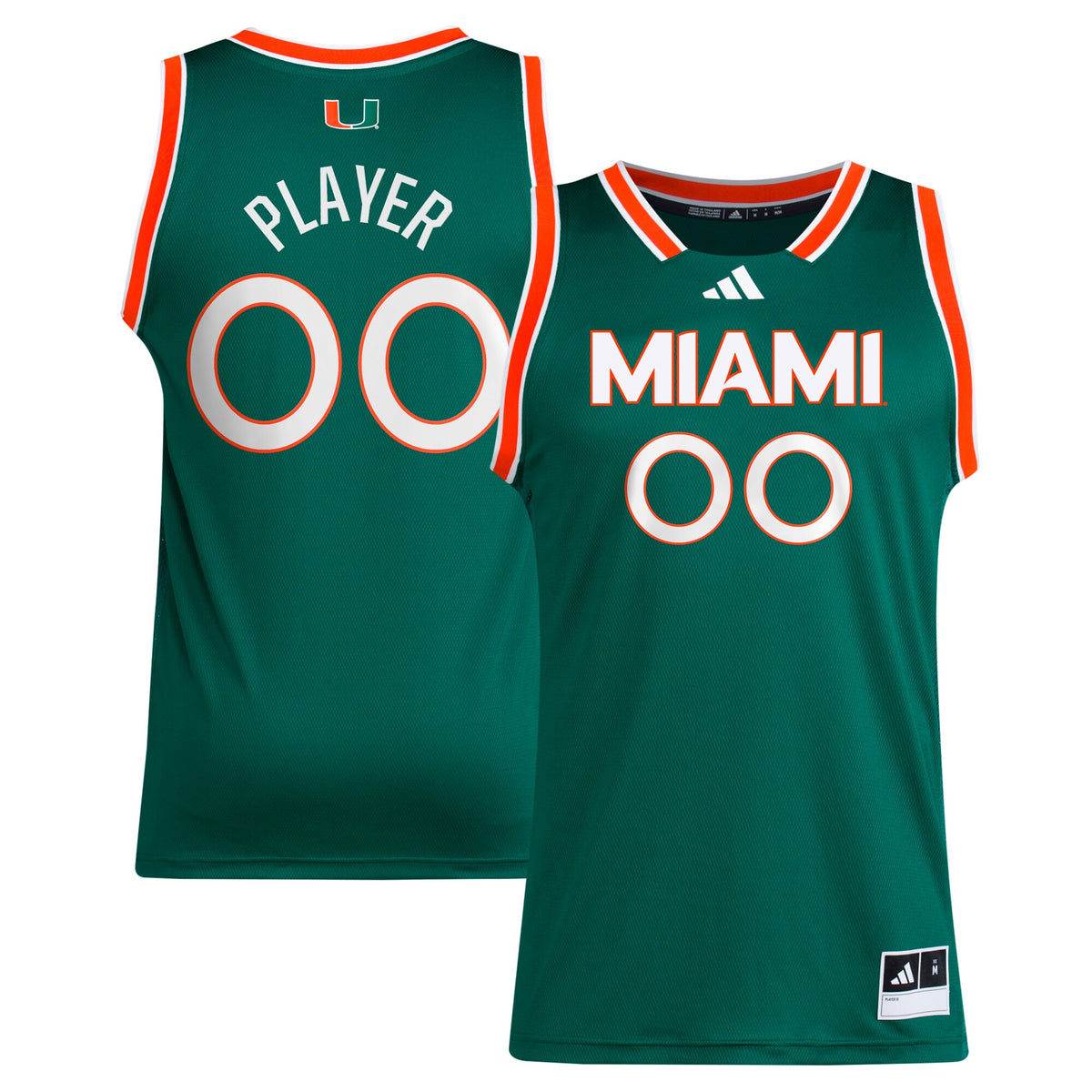 Miami Hurricanes NIL Pick-A-Player Basketball Jersey - Green
