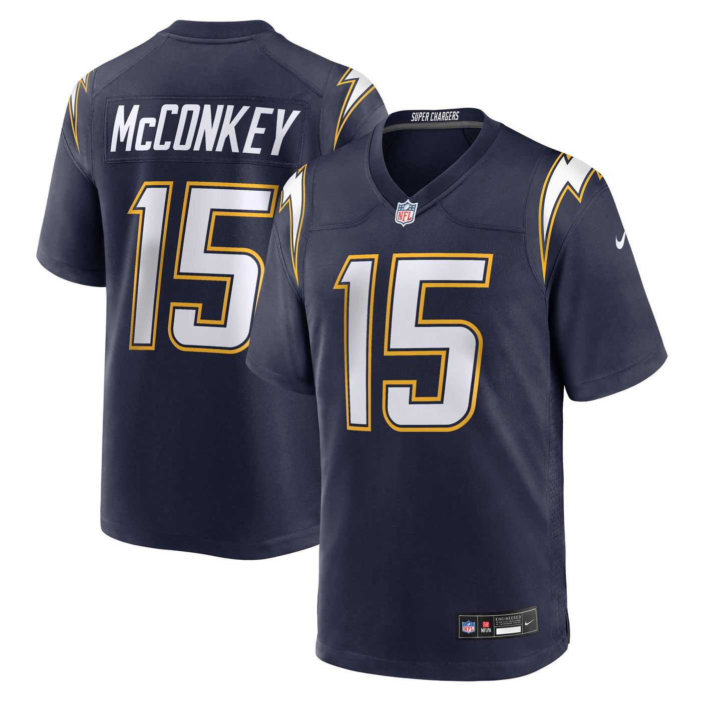 Los Angeles Chargers Ladd McConkey Nike Navy Alternate Super Chargers Game Player Jersey