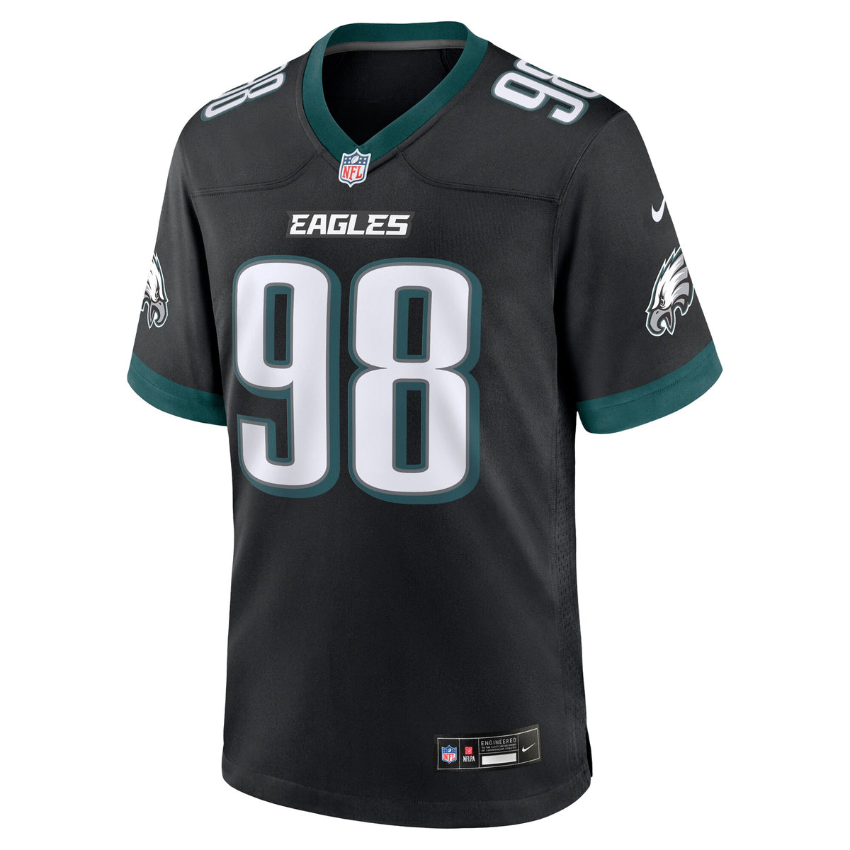 Philadelphia Eagles Jalen Carter Black Alternate Game Player Jersey
