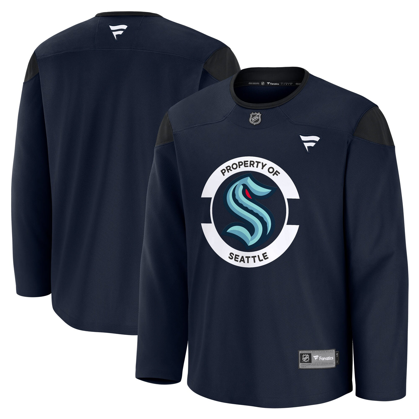 Seattle Kraken Fanatics Navy Practice Jersey