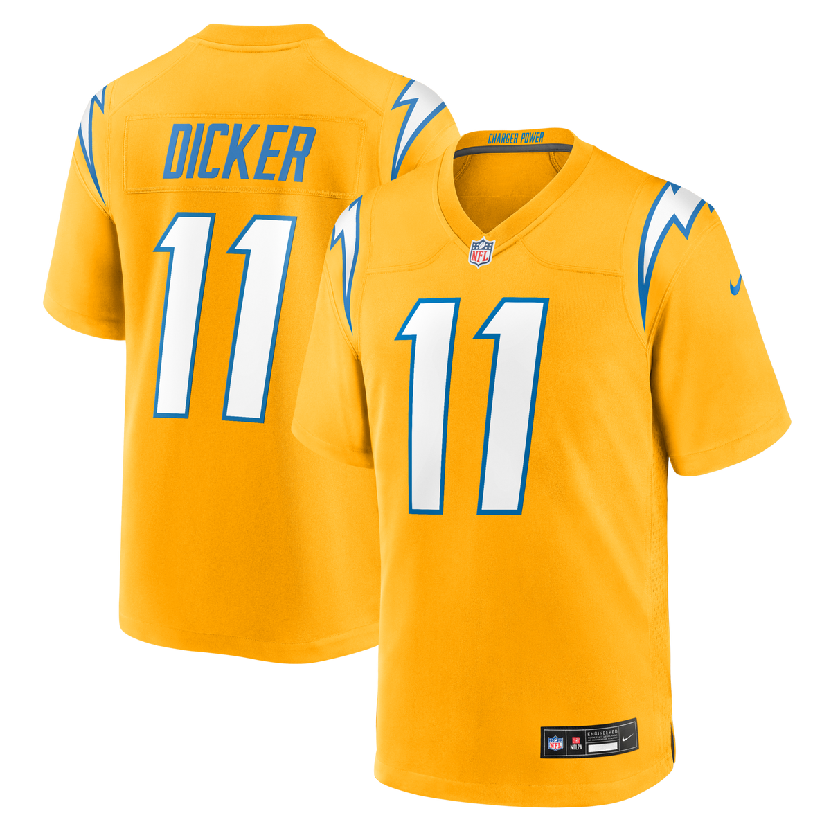 Los Angeles Chargers Cameron Dicker Gold Alternate Game Jersey