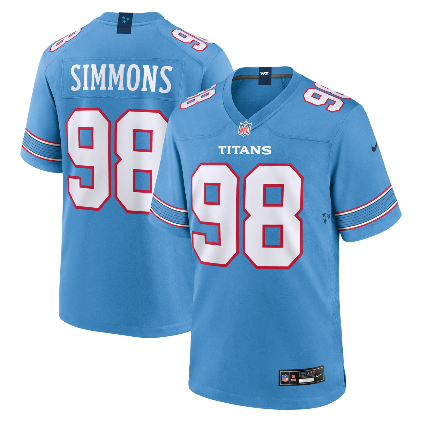 Tennessee Titans Jeffery Simmons Nike Light Blue Game Jersey