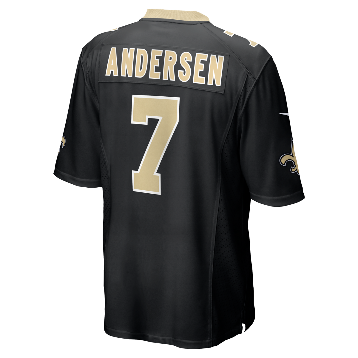 New Orleans Saints Morten Andersen Black Game Retired Player Jersey