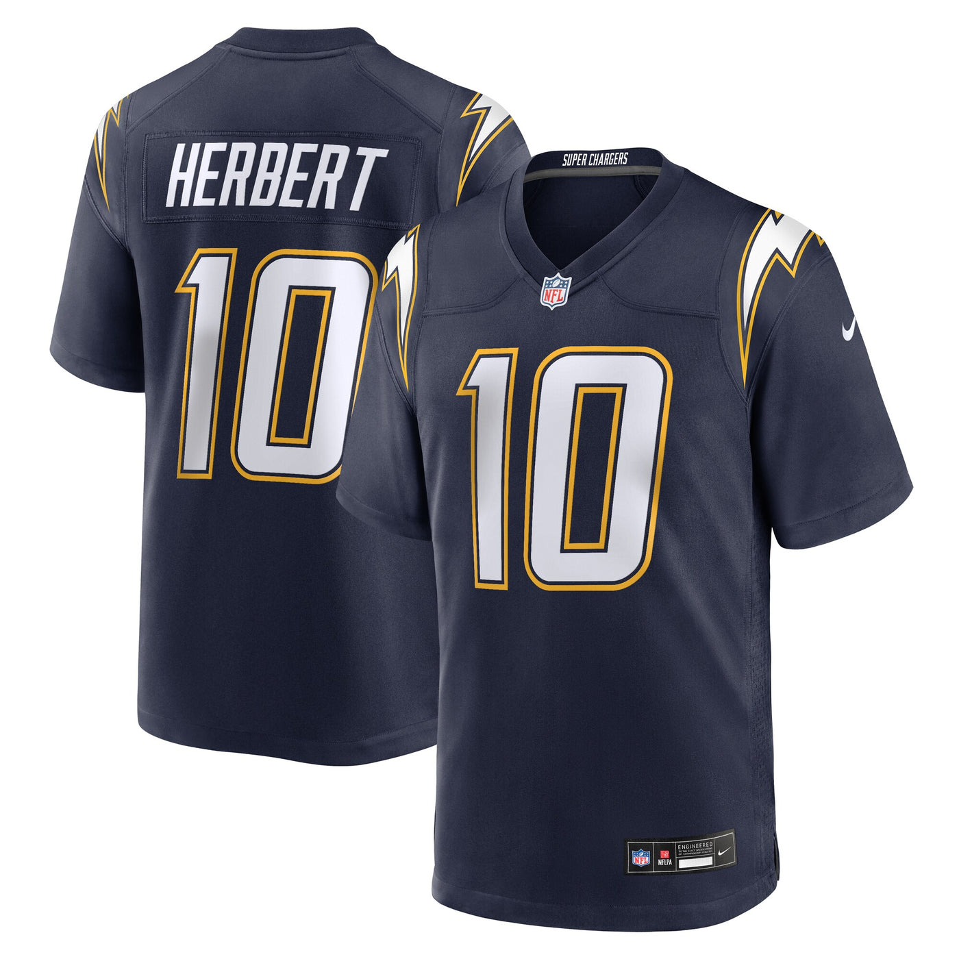 Los Angeles Chargers Justin Herbert Nike Navy Alternate Super Chargers Game Player Jersey
