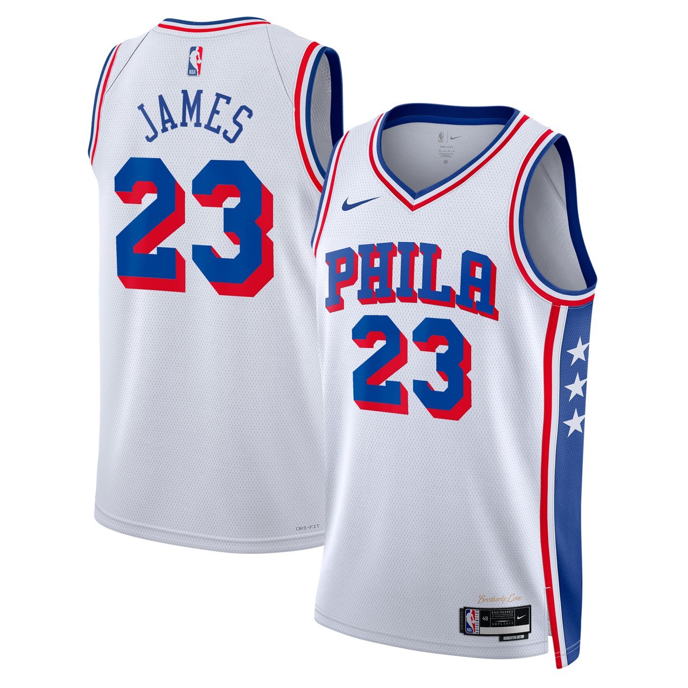Philadelphia 76ers Nike Association Edition Swingman Jersey - White - Lebron James
