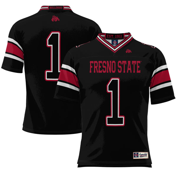 GameDay Greats #1 Black Fresno State Bulldogs Endzone Football Jersey