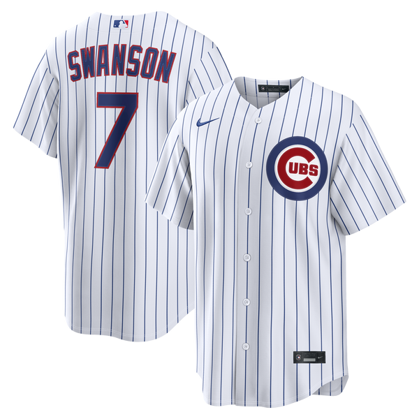 Chicago Cubs Dansby Swanson Nike White Home Replica Jersey