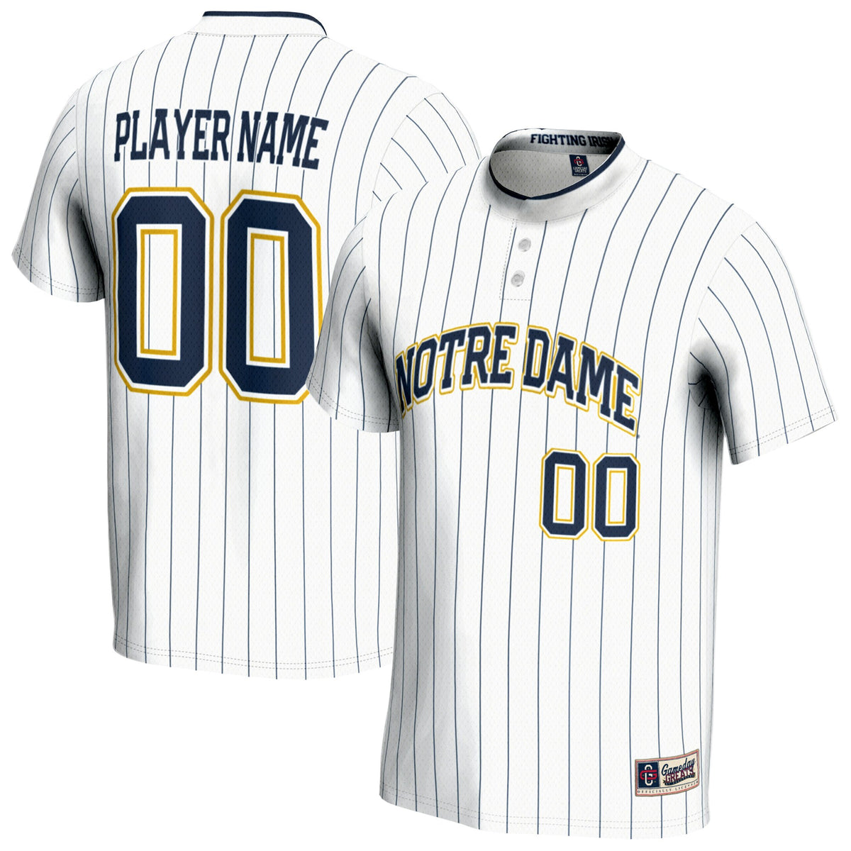 Notre Dame Fighting Irish GameDay Greats NIL Pick-A-Player Lightweight Softball Jersey - White