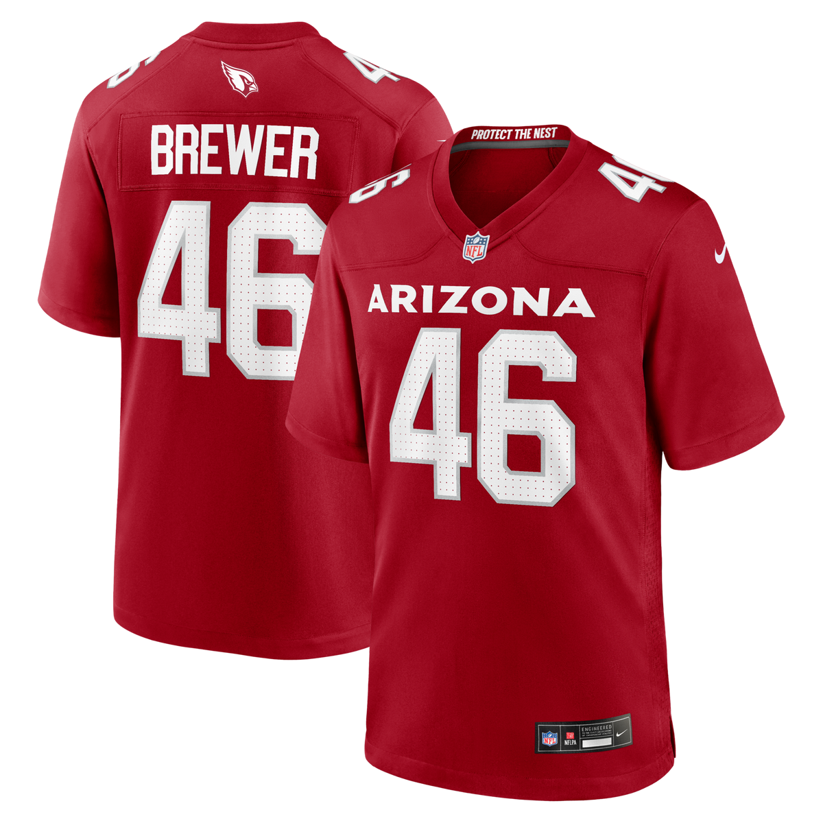 Arizona Cardinals Aaron Brewer Cardinal Team Game Jersey