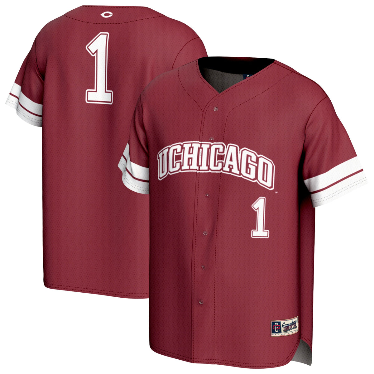 #1 UChicago Maroons GameDay Greats Lightweight Collegiate Baseball Fashion Jersey - Maroon