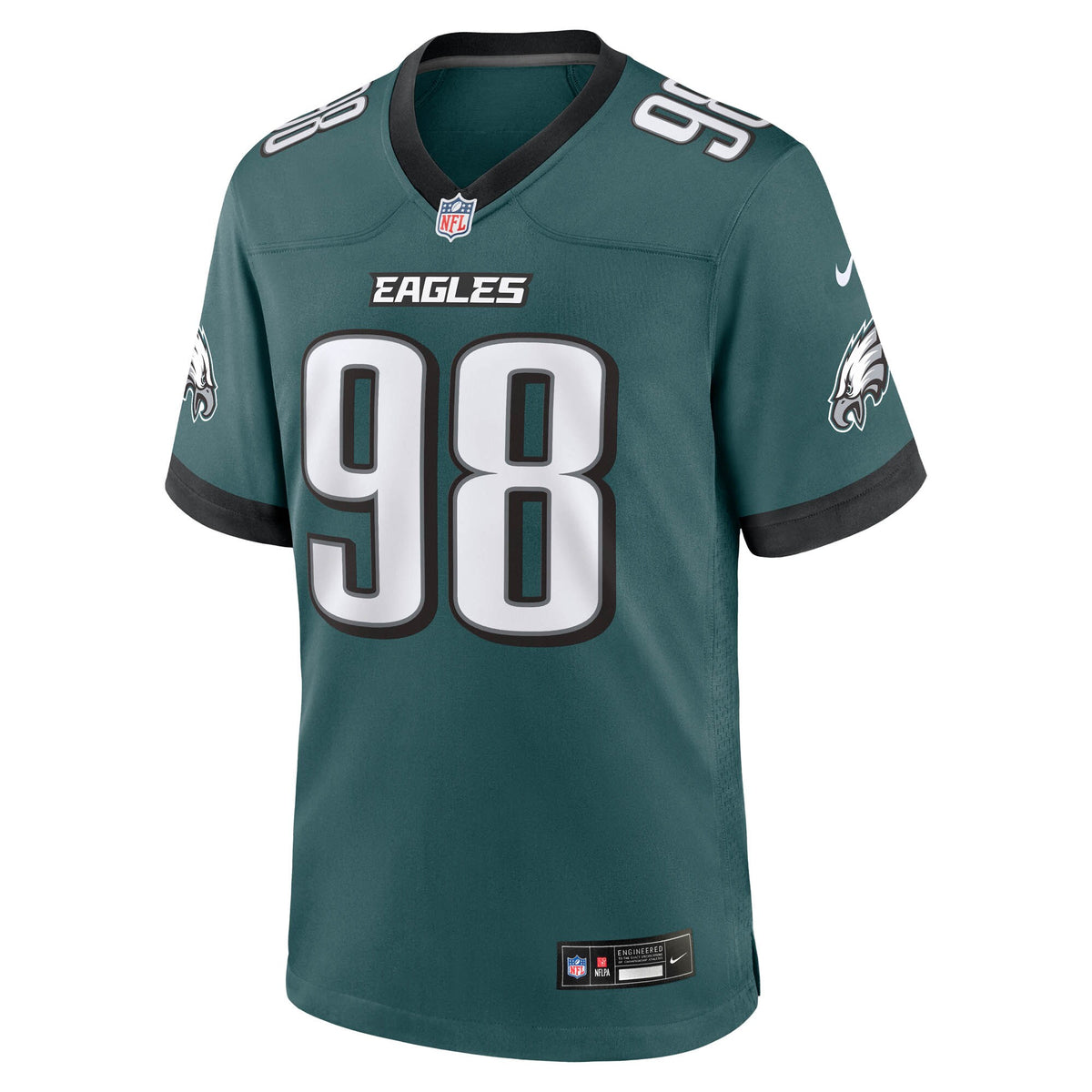 Philadelphia Eagles Jalen Carter Midnight Green Team Game Jersey