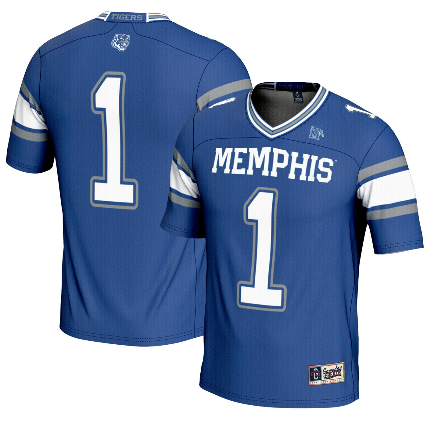 GameDay Greats #1 Royal Memphis Tigers Endzone Football Jersey