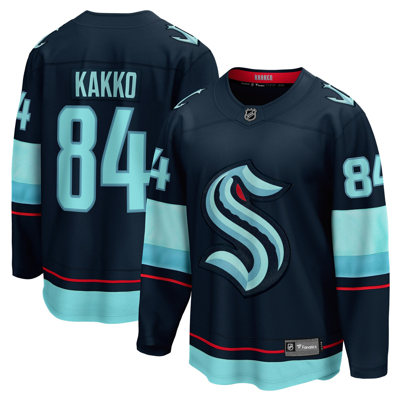 Seattle Kraken Kaapo Kakko Fanatics Deep Sea Blue Home Breakaway Player Jersey