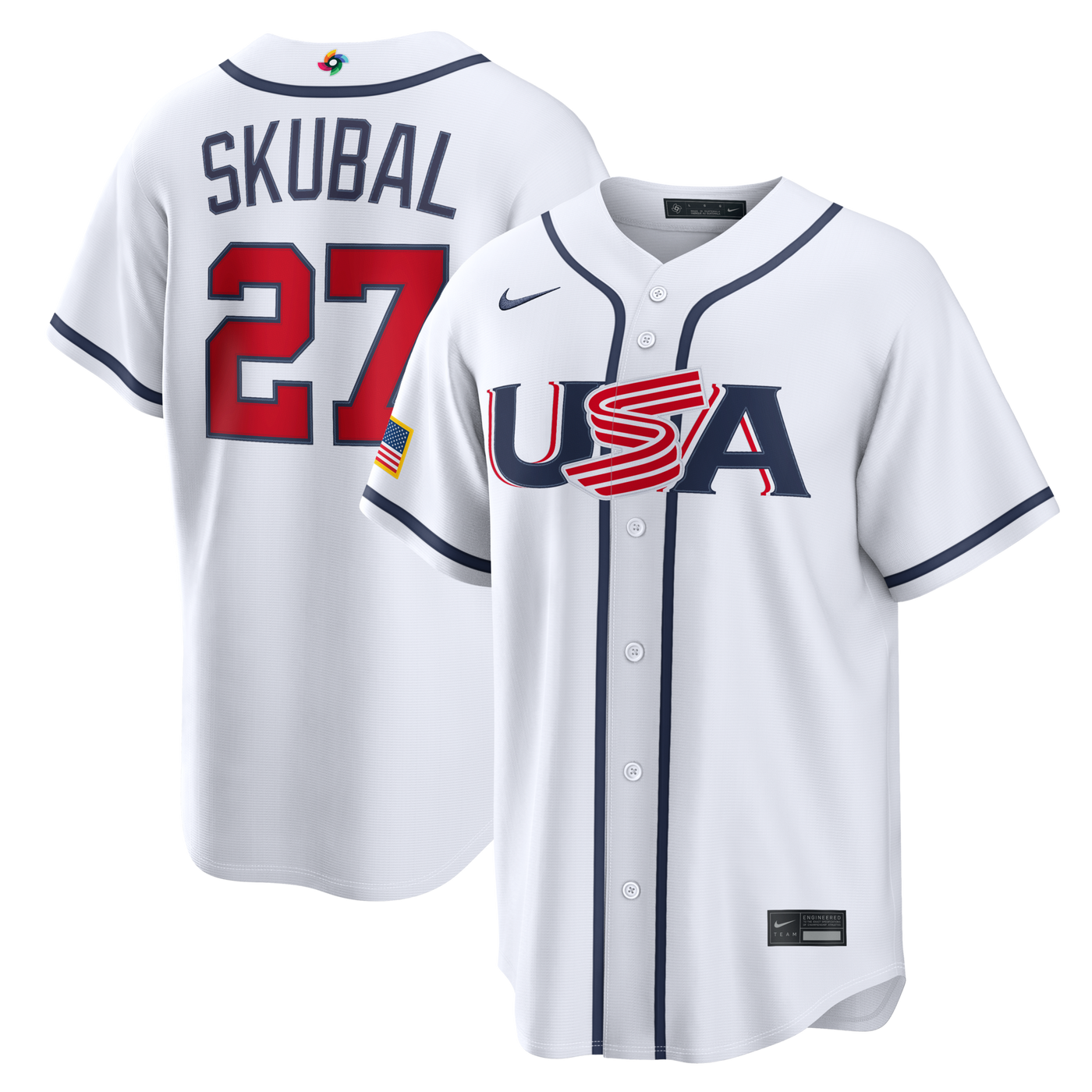 USA Baseball Tarik Skubal Nike White 2026 World Baseball Classic Home Stadium Jersey