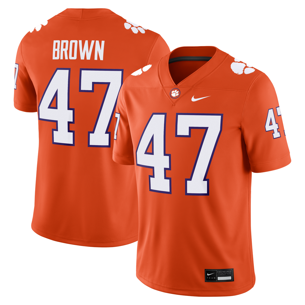 Sammy Brown Clemson Tigers Game Football Jersey - Orange