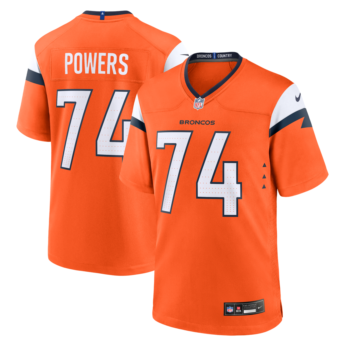 Denver Broncos Ben Powers Orange Team Game Jersey