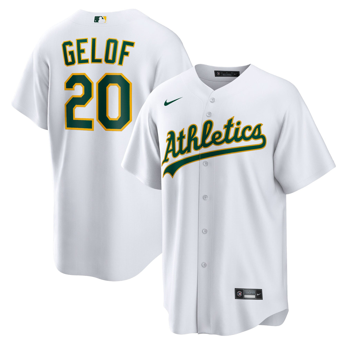 Athletics Zack Gelof Nike White Home Replica Jersey
