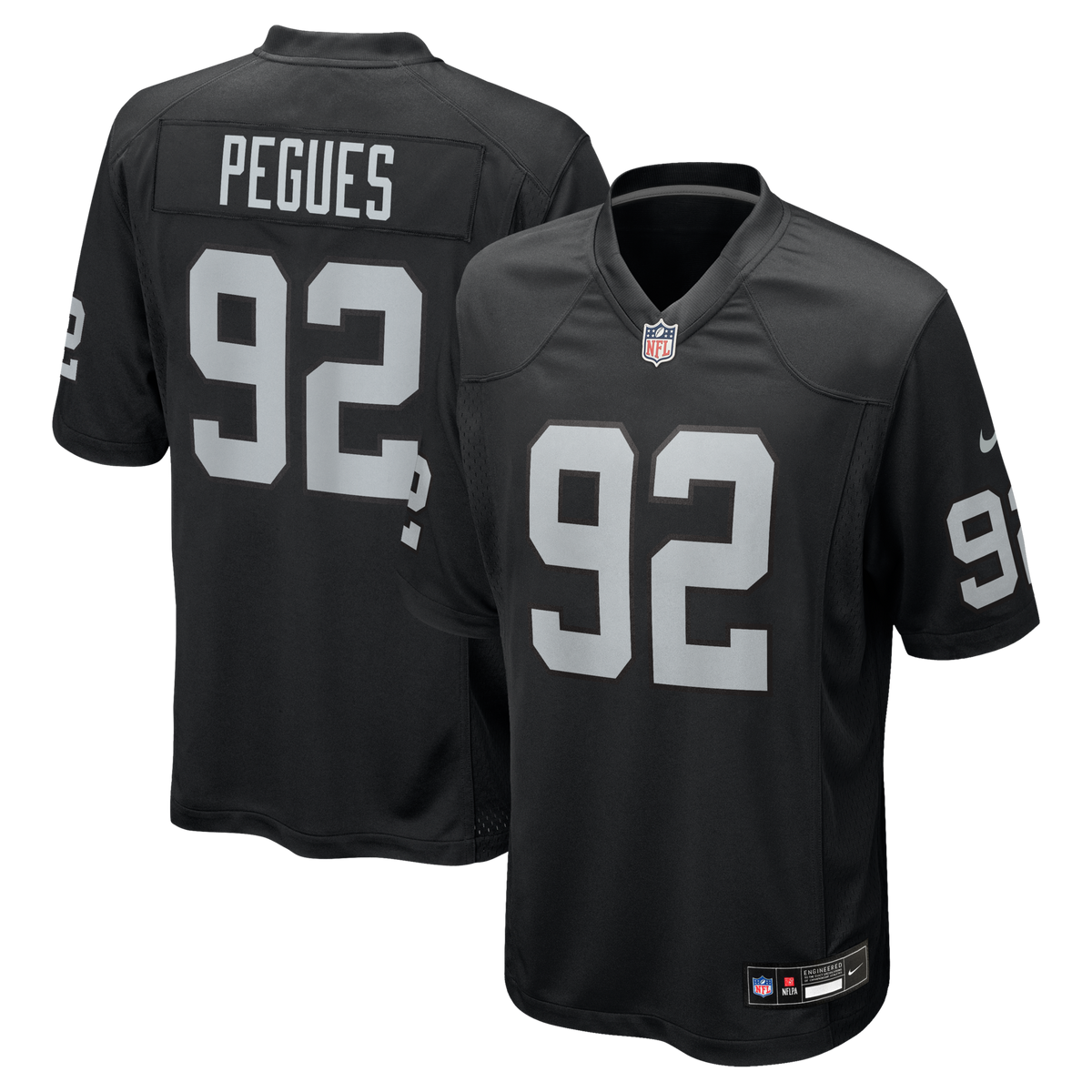 Las Vegas Raiders JJ Pegues Black Team Game Jersey