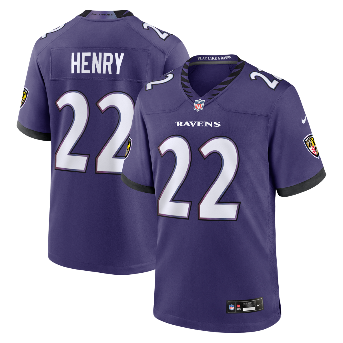 Baltimore Ravens Derrick Henry Purple Team Game Jersey