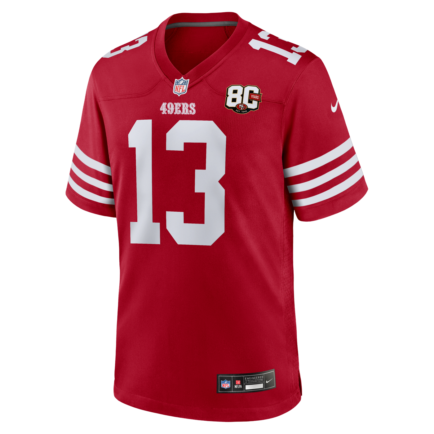San Francisco 49ers Brock Purdy Nike Scarlet 80th Anniversary Game Jersey