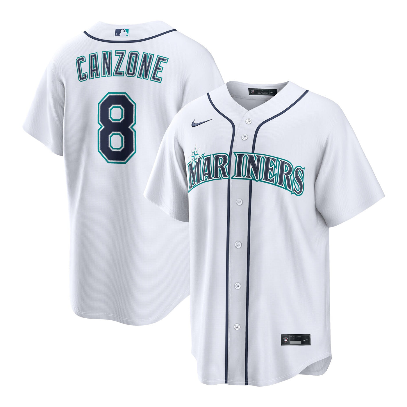 Seattle Mariners Dominic Canzone Nike White Home Replica Jersey
