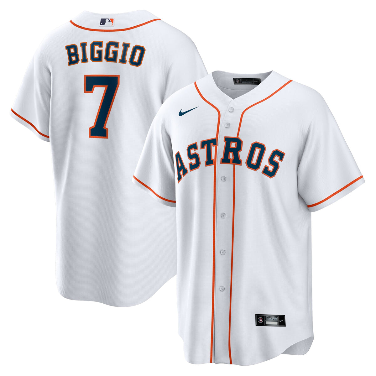 Houston Astros Craig Biggio White Home Retired Player Replica Jersey