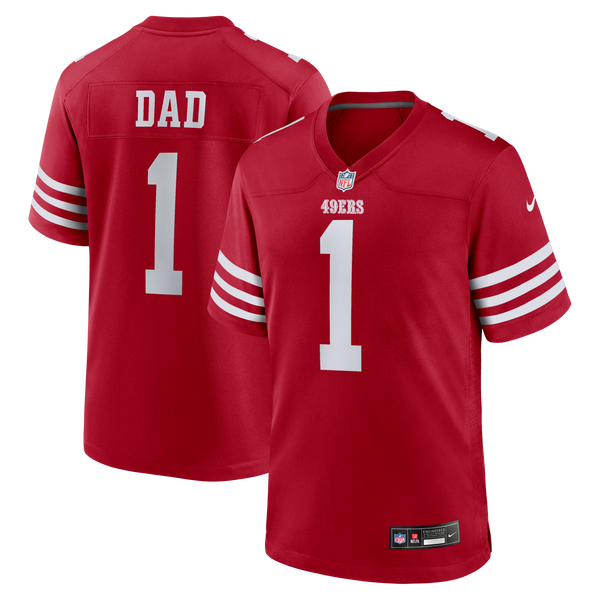 San Francisco 49ers Number 1 Dad Nike Scarlet Game Jersey