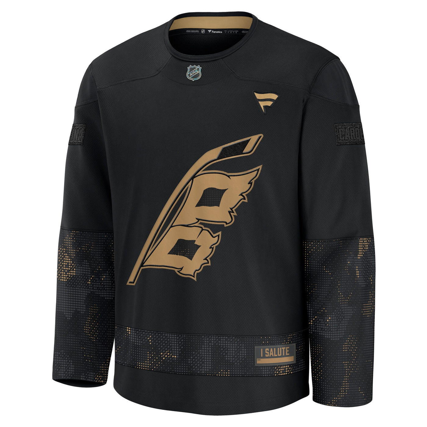 Carolina Hurricanes Fanatics Black 2024 Military Appreciation Practice Jersey
