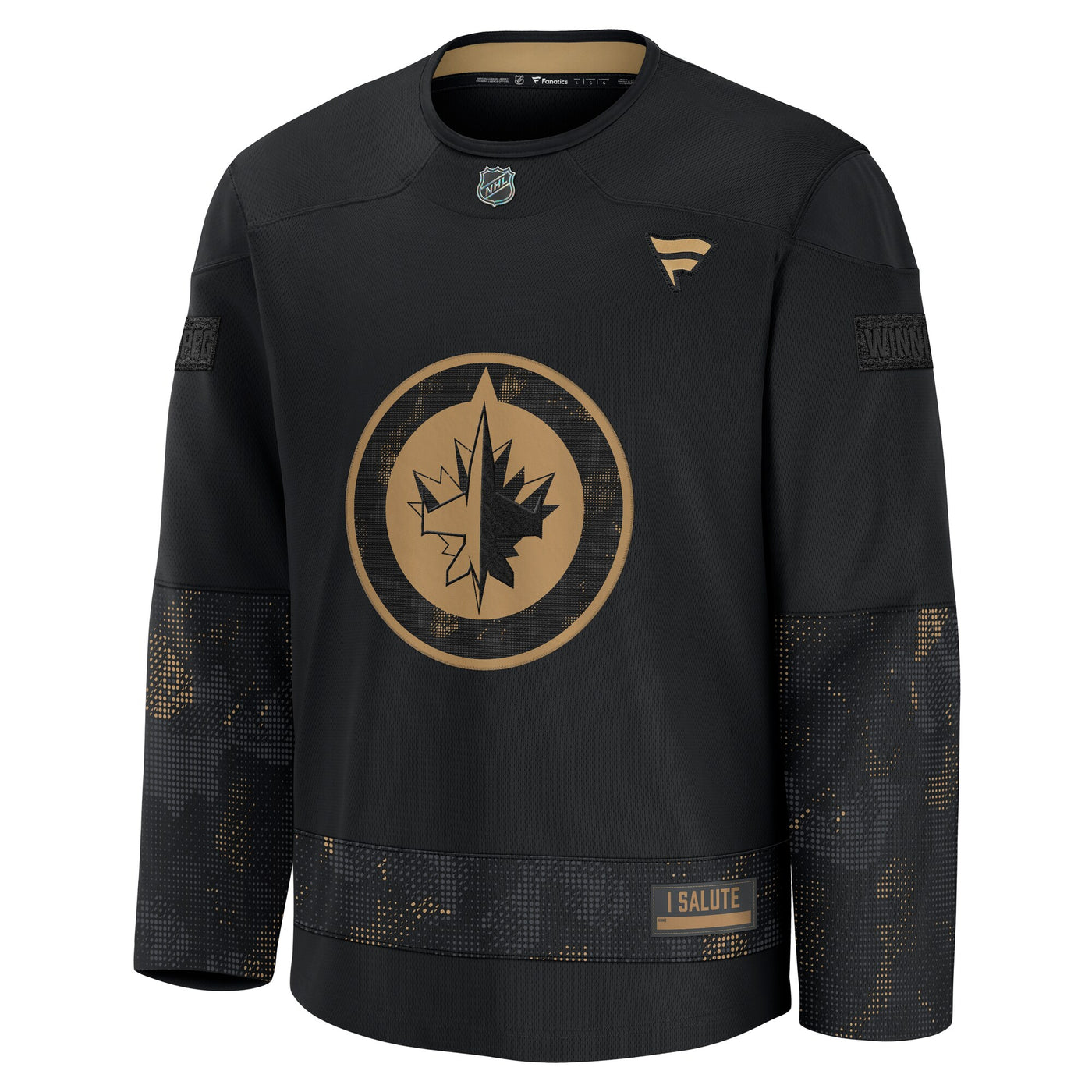 Winnipeg Jets Fanatics Black 2024 Military Appreciation Practice Jersey